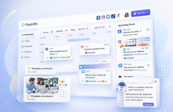 Postrillo social media scheduling dashboard preview